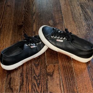 Superga Black Nappa Leather Sneakers Size 8M 9.5W (EU 41)